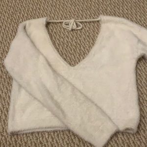 Forever21 cropped fuzzy sweater